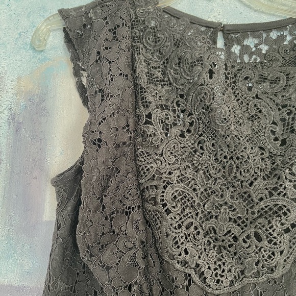 Xhilaration Wide Leg Jumpsuit w Lace Top Black-Medium - Picture 8 of 16